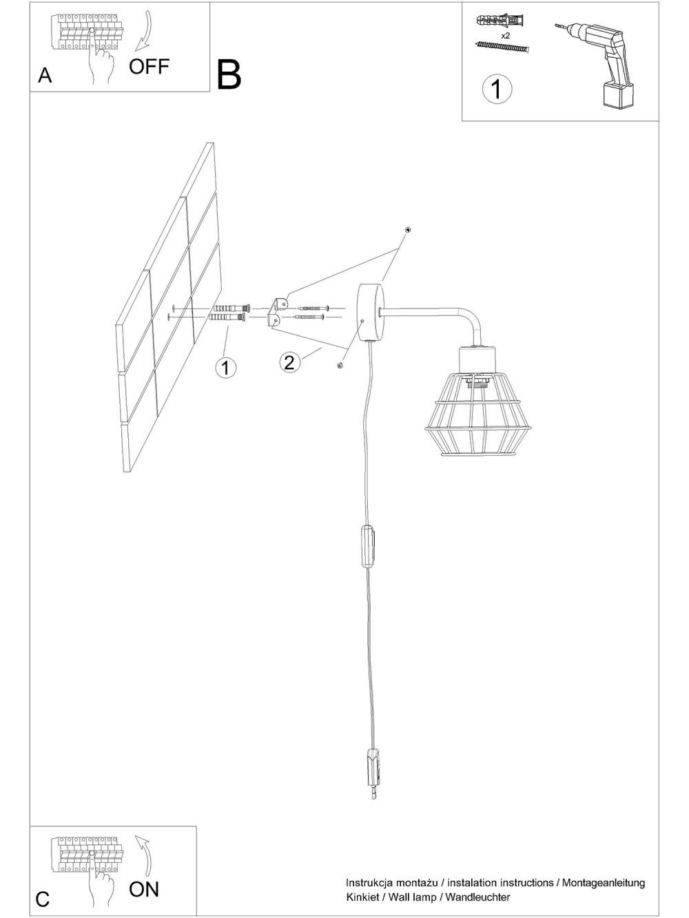 Elegancki Kinkiet NOCTA Stalowy E27 15W Czarny - obrazek 10