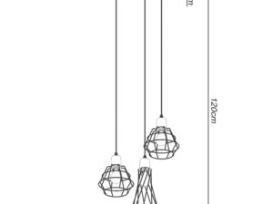 miniaturka Lampa Wisząca NOCTA 3P Czarna Stal 3 Żarówki E27