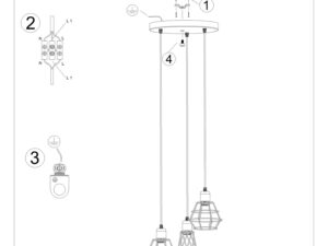 miniaturka Lampa Wisząca NOCTA 3P Czarna Stal 3 Żarówki E27