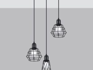 miniaturka Lampa Wisząca NOCTA 3P Czarna Stal 3 Żarówki E27
