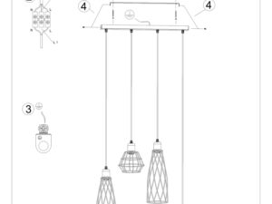 miniaturka Elegancka Lampa NOCTA 4L Czarna 4x E27 15W LED