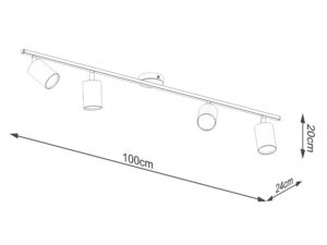 miniaturka Designerski Plafon LUMINO 4L 4x LED GU10 Czarny