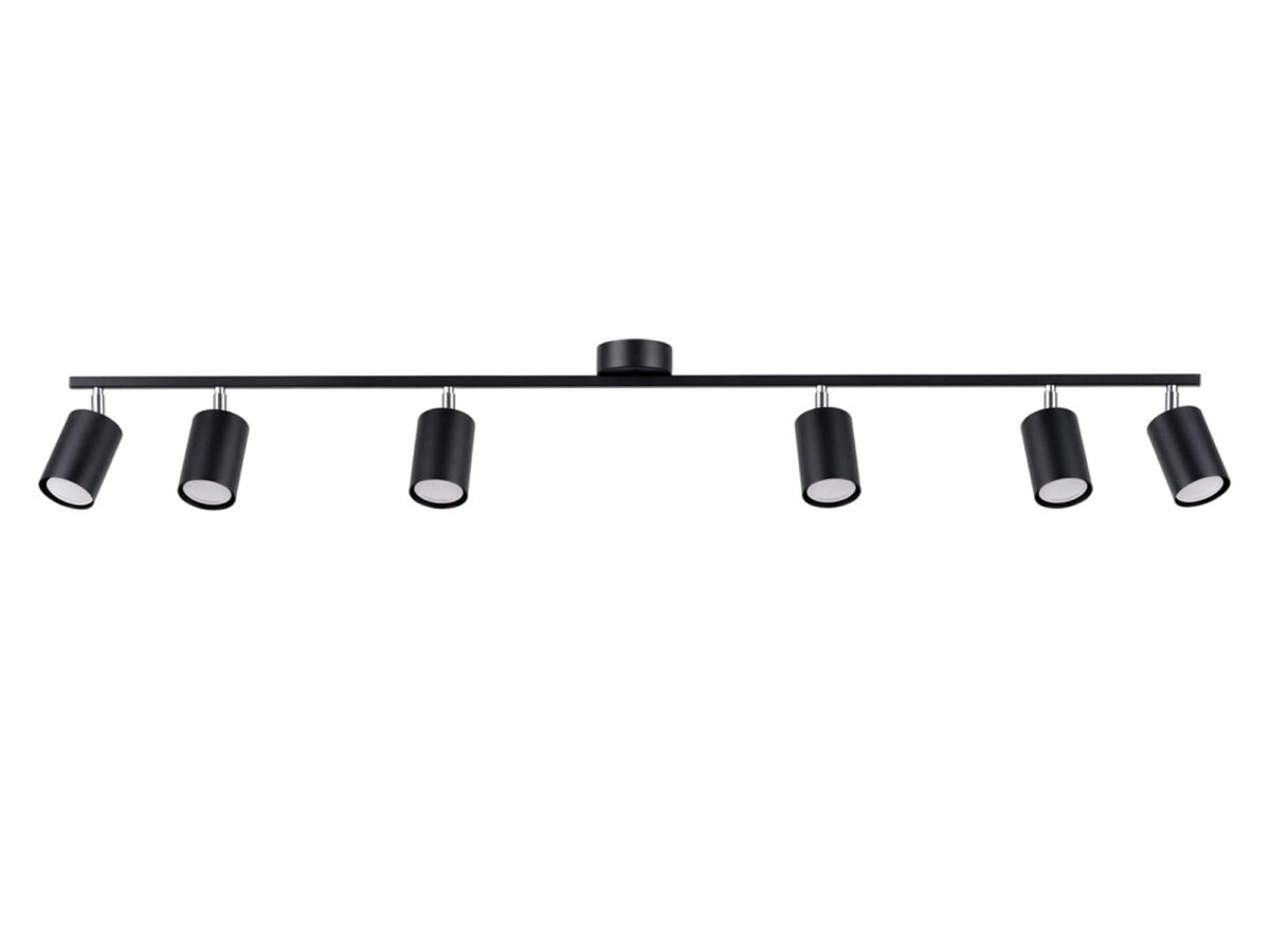 Elegancki Plafon LUMINO 6L Czarny 6 Żarówek GU10