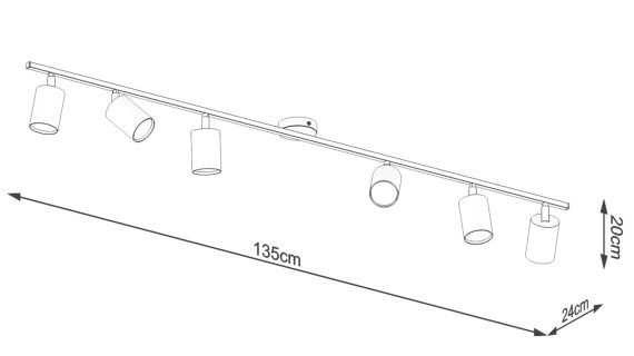 Elegancki Plafon LUMINO 6L Czarny 6 Żarówek GU10 - obrazek 6