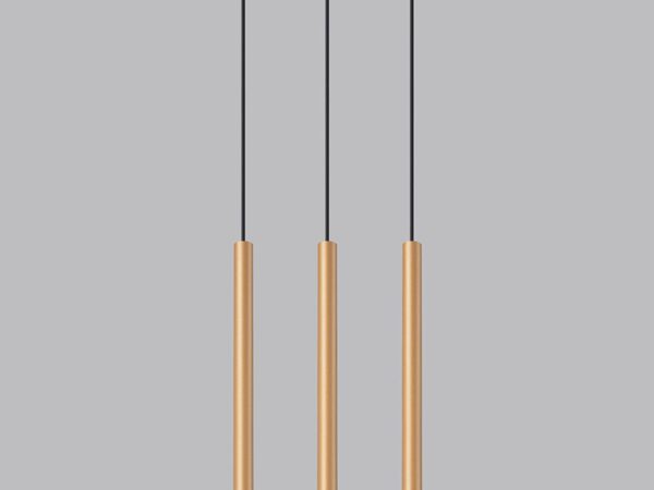 Kompozycja trzech tub LED – na szarym tle