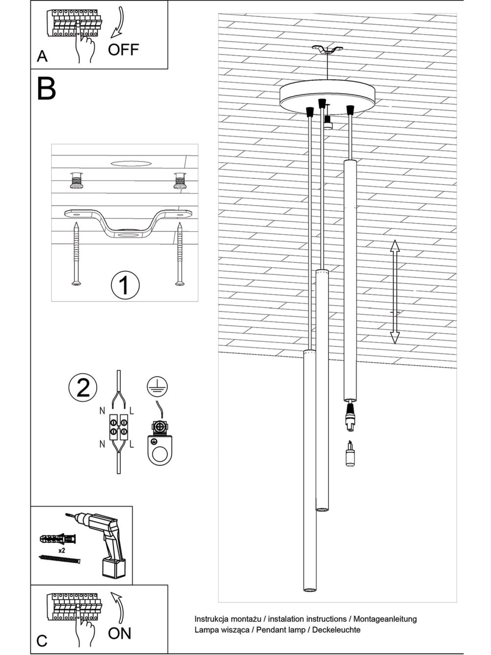 Elegancka Złota Lampa AUREO 3P 3x G9 LED - obrazek 9