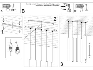 miniaturka Designerska Lampa Wisząca AUREO 5L Złota 5x8W LED