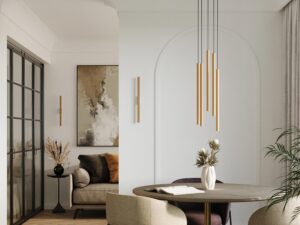 miniaturka Nowoczesny Biały / Czarny / Złoty Kinkiet AUREO 2 2x G9 Stalowy 50cm