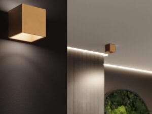 miniaturka Złoty Plafon QUASAR 1 Nowoczesny 1x GU10 LED 10cm