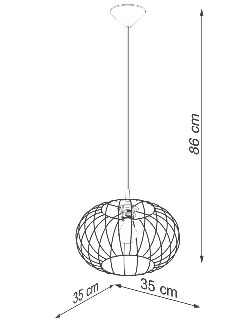 Designerska Lampa Wisząca TSUNAMI Czarna E27 1x15W - obrazek 9