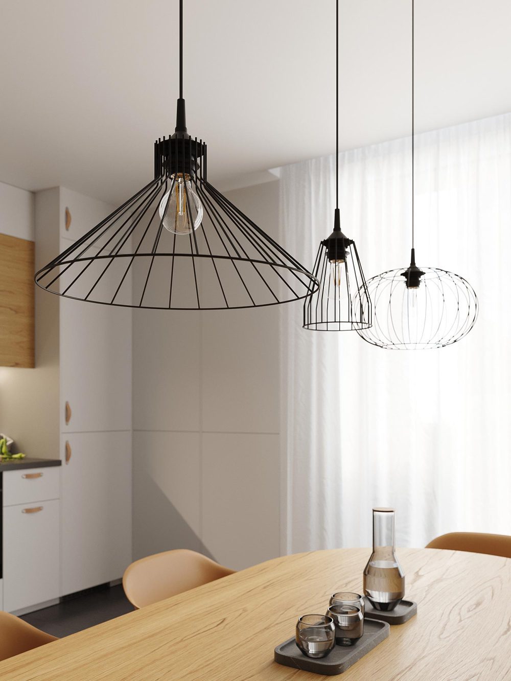 Designerska Lampa Wisząca TSUNAMI Czarna E27 1x15W - obrazek 6