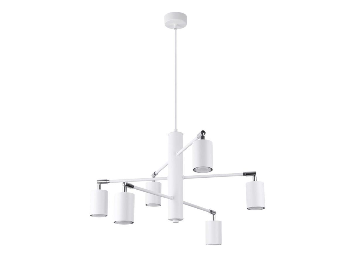 Awangardowy Żyrandol LUMINO 6 Biały/Czarny 6x GU10 LED