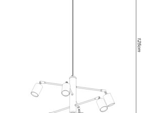 miniaturka Awangardowy Żyrandol LUMINO 6 Biały/Czarny 6x GU10 LED