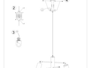 miniaturka Awangardowy Żyrandol LUMINO 6 Biały/Czarny 6x GU10 LED