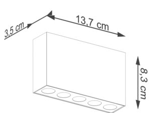 miniaturka Plafon LED SOLE Czarny 137cm Energooszczędny