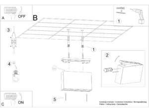 miniaturka Plafon LED SOLE Czarny 137cm Energooszczędny