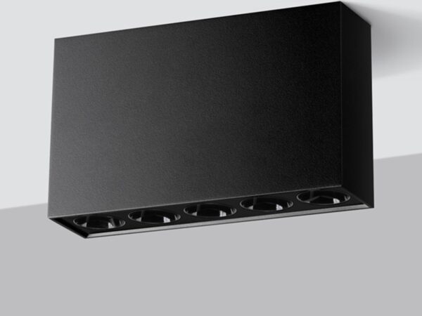 Lampa techniczna z czterema źródłami światła – kolor czarny, matowy