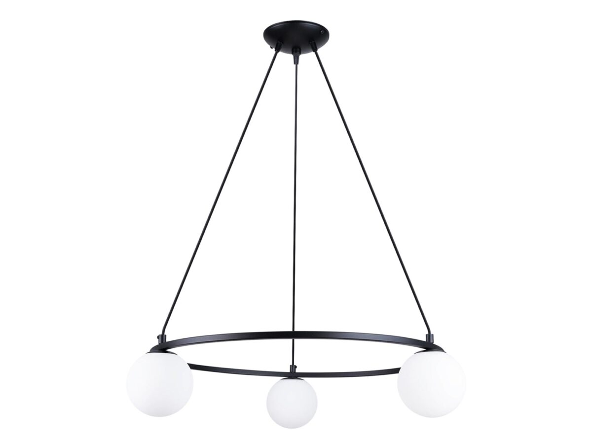 Nowoczesny Żyrandol YOLA 3 Czarny Stal/Szkło G9