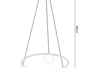 miniaturka Nowoczesny Żyrandol YOLA 3 Czarny Stal/Szkło G9