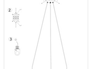 miniaturka Nowoczesny Żyrandol YOLA 3 Czarny Stal/Szkło G9