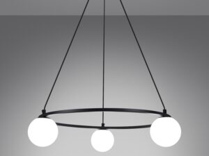 miniaturka Nowoczesny Żyrandol YOLA 3 Czarny Stal/Szkło G9