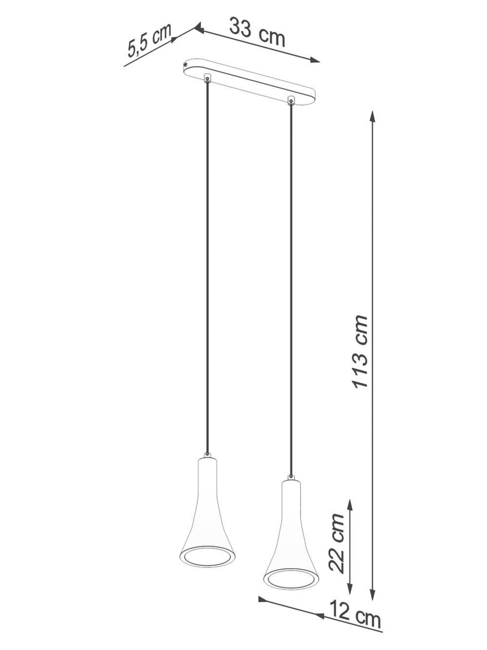 Lampa Wisząca REALE 2 Betonowa Dwupunktowa - obrazek 9