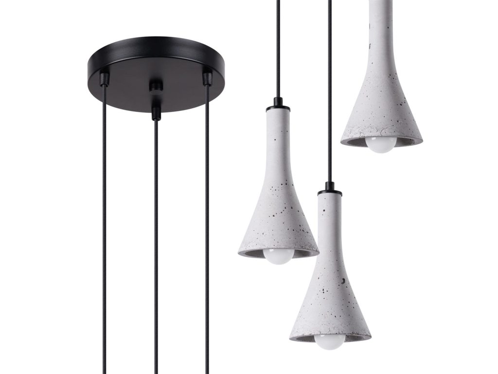 Lampa REALE 3P Szary Beton Industrial 27cm