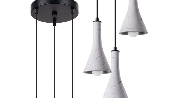 Lampa REALE 3P Szary Beton Industrial 27cm