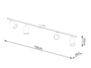 miniaturka Nowoczesny Plafon LUMINO 4L Biały Loftowy