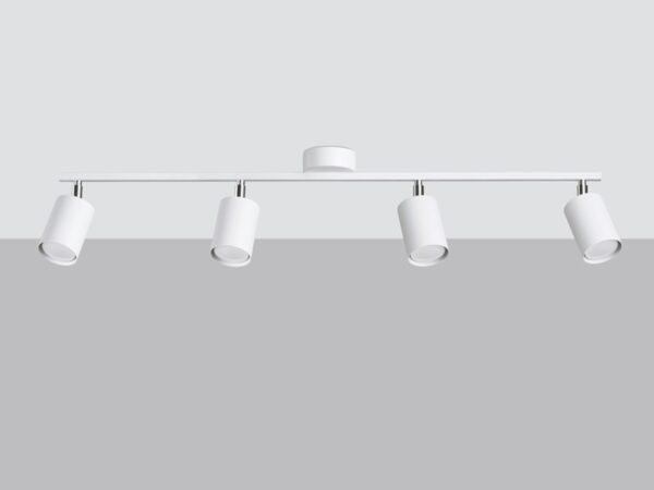 Widok montażowy – cztery reflektory LED, nowoczesny design