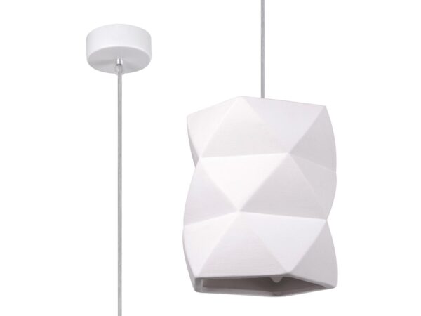 Nowoczesna lampa wisząca z geometrycznym kloszem