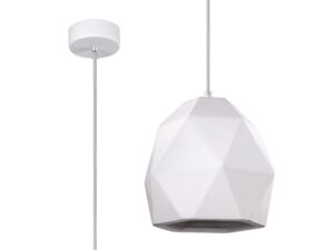 Biała Ceramiczna Lampa Wisząca MONIT 20x125cm
