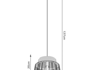 miniaturka Designerska Lampa Wisząca 35x137cm Czarna LUCIDO