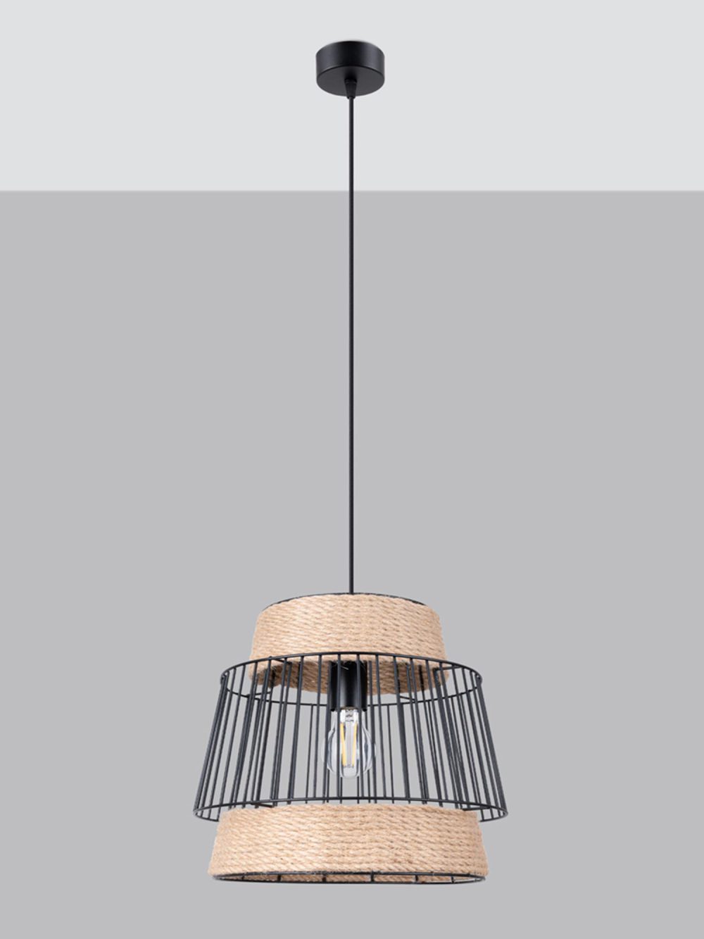 Designerska Lampa Wisząca 35x137cm Czarna LUCIDO - obrazek 3