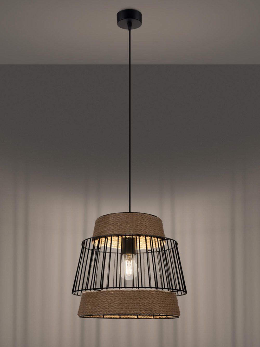 Designerska Lampa Wisząca 35x137cm Czarna LUCIDO - obrazek 4