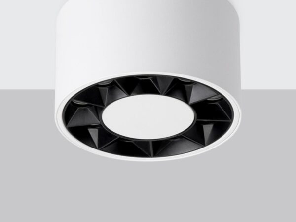 Nowoczesna lampa natynkowa biała – rzut izometryczny