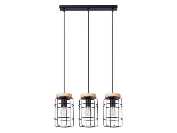 Lampa potrójna z koszem – wizualizacja produktowa na białym tle