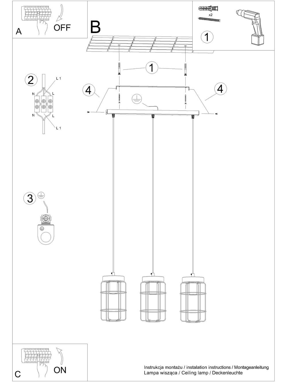 Nowoczesna Lampa Wisząca VIVICA 3L 3 Żarówki LED - obrazek 10