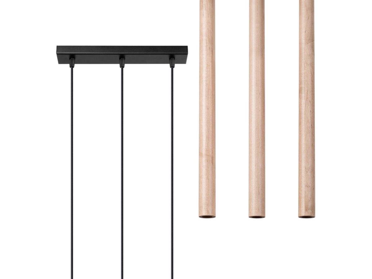 Designerska Lampa Wisząca ARBOR 3L Naturalne Drewno