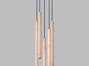 miniaturka Nowoczesna Lampa ARBOR 5P Drewno – 5 Żarówek LED