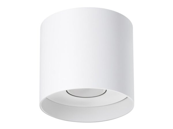 Lampa natynkowa LED w formie białej tuby – kształt cylindryczny