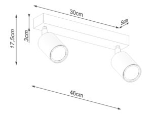 miniaturka Minimalistyczny Plafon CLARIS 2 Biały Stal/Drewno IP20