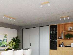 miniaturka Minimalistyczny Plafon CLARIS 2 Biały Stal/Drewno IP20