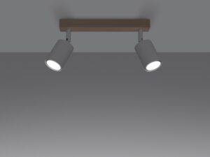 miniaturka Minimalistyczny Plafon CLARIS 2 Biały Stal/Drewno IP20