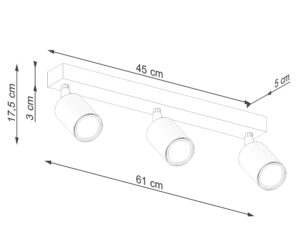 miniaturka Minimalistyczny Plafon CLARIS 3L Biały 3x LED IP20