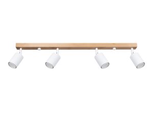 Nowoczesny Plafon CLARIS 4 Biały 4x10W LED Stal/Drewno