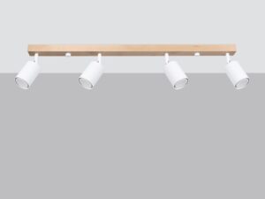 miniaturka Nowoczesny Plafon CLARIS 4 Biały 4x10W LED Stal/Drewno