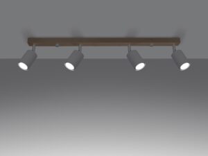 miniaturka Nowoczesny Plafon CLARIS 4 Biały 4x10W LED Stal/Drewno