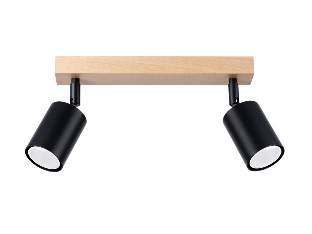 Plafon Stalowo-Drewniany Czarny Minimalizm – CLARIS 2