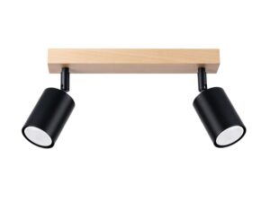 Plafon Stalowo-Drewniany Czarny Minimalizm – CLARIS 2